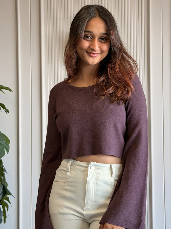 Deep Purple Bell Crop Top