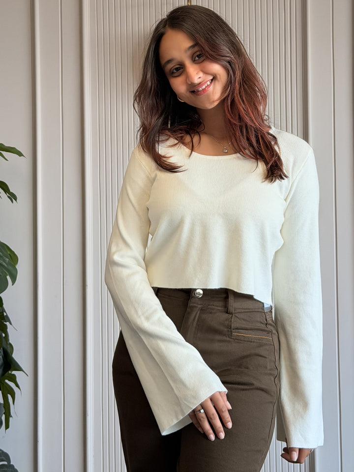White Bell Crop Top