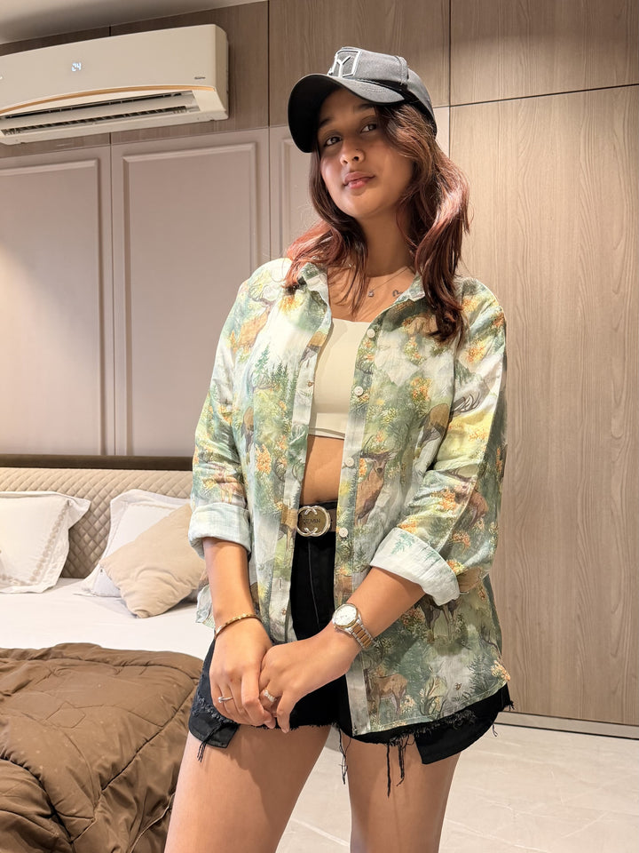 Printed Linen Shirt