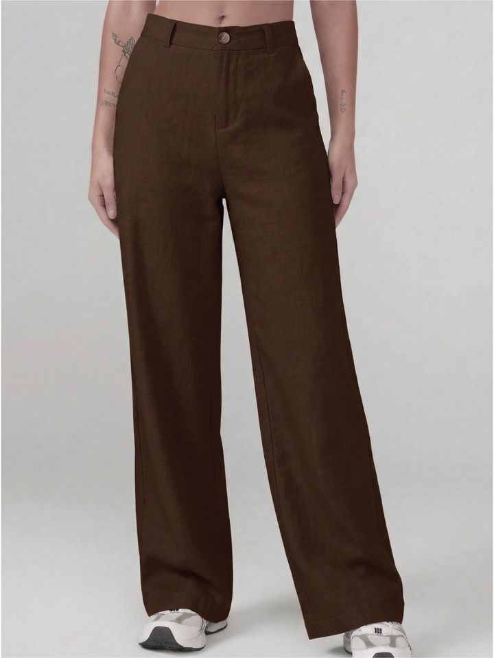 Women’s Dark Brown Linen Pant