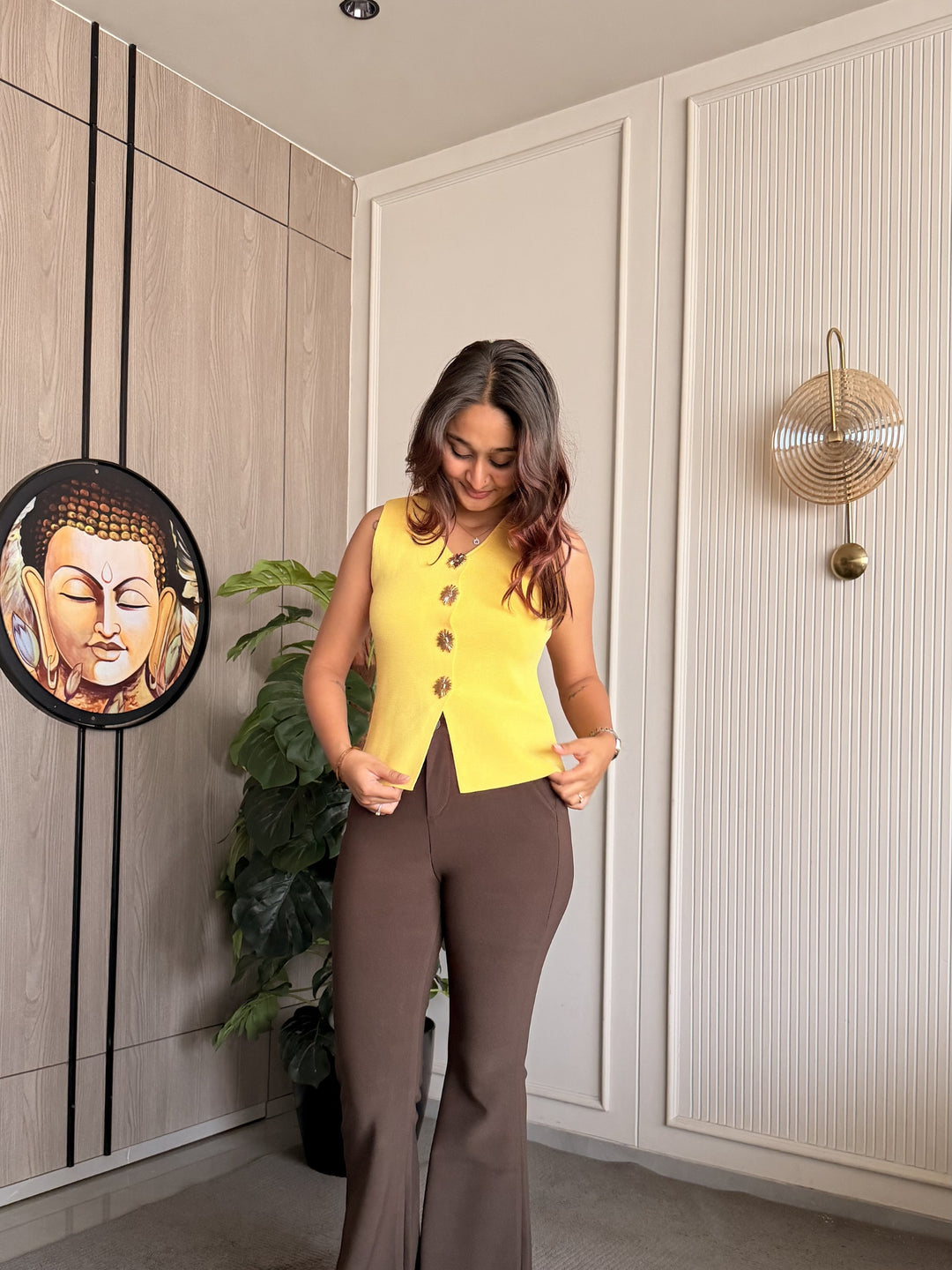Yellow Knit Waistcoat