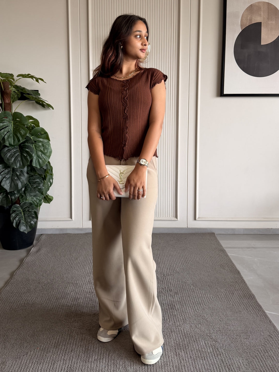 Button-Down Ruffle Top