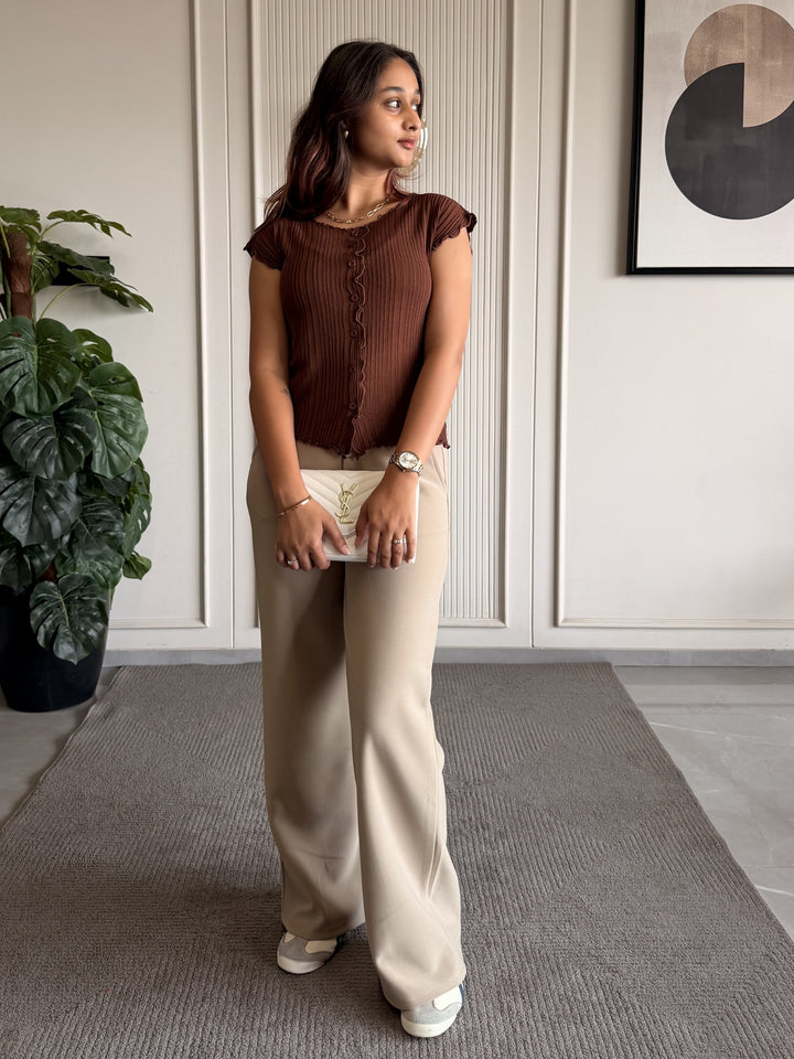 Button-Down Ruffle Top