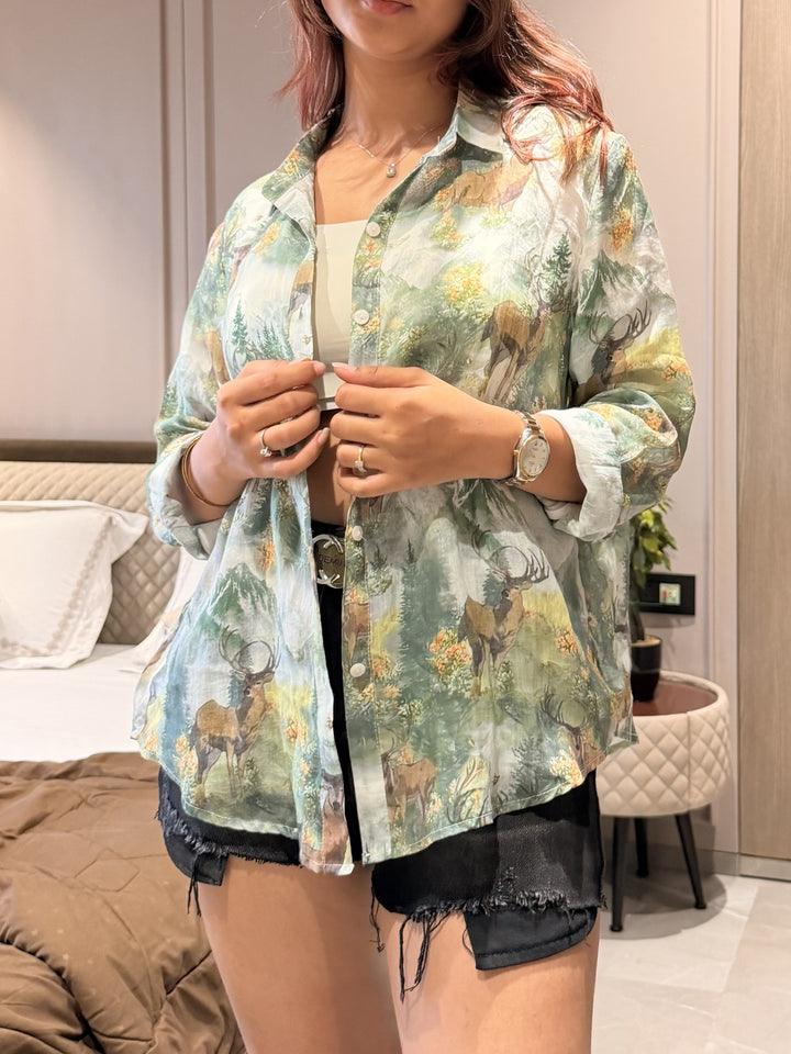 Printed Linen Shirt