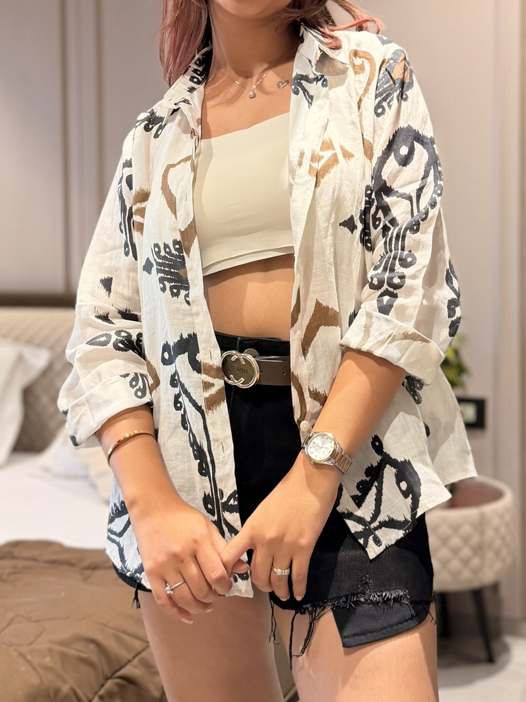 Printed Linen Shirt