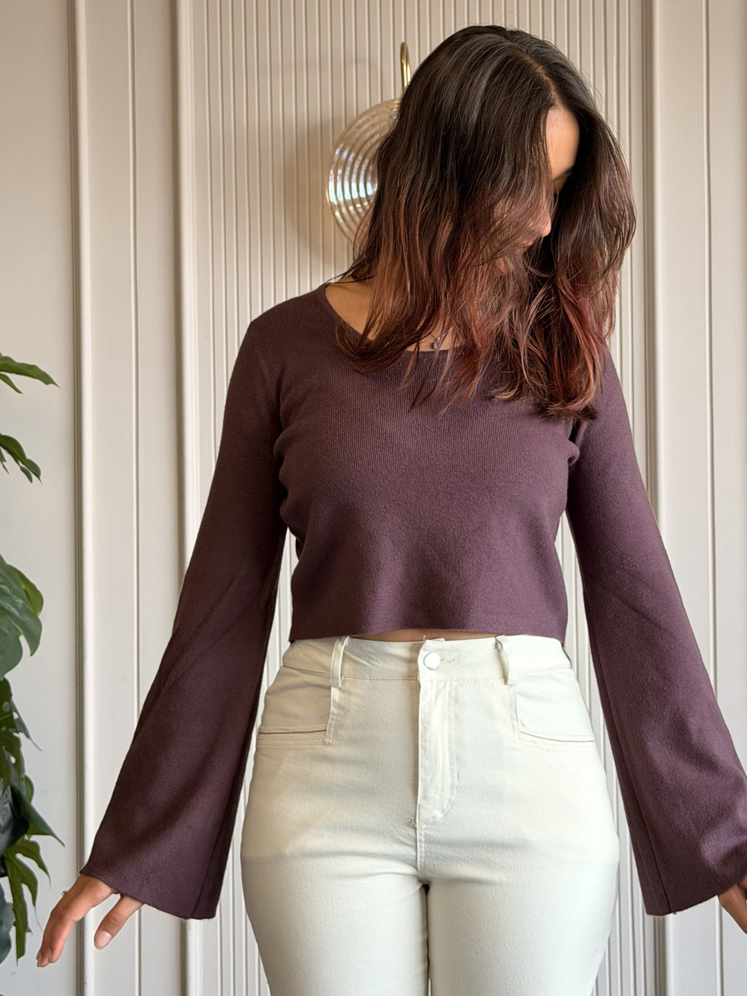 Deep Purple Bell Crop Top