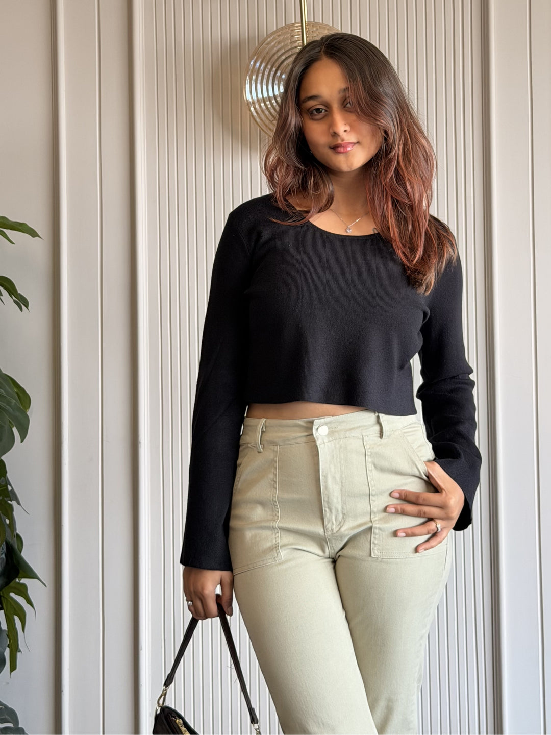 Black Bell Crop Top