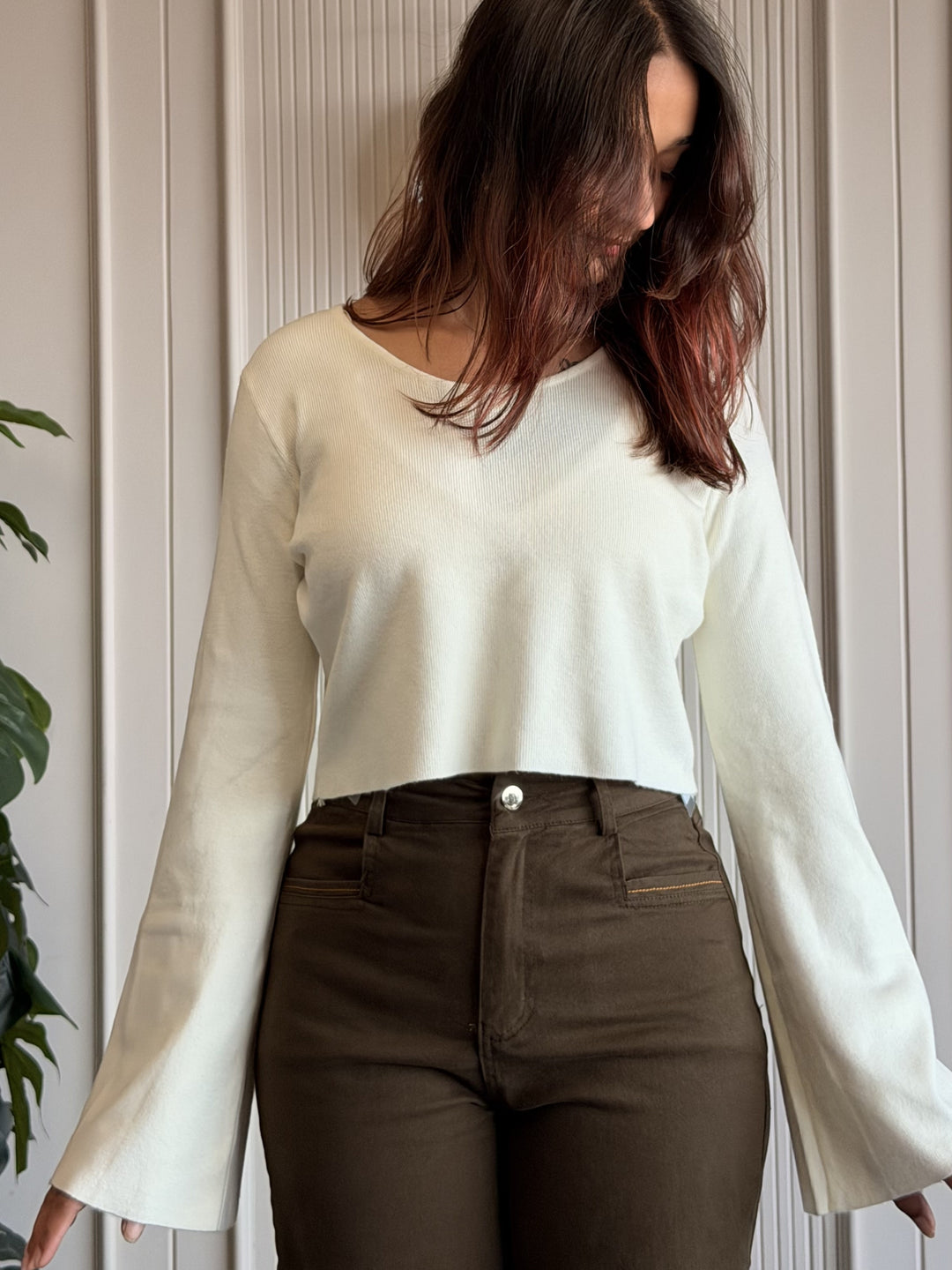 White Bell Crop Top
