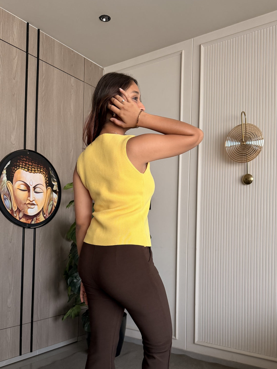 Yellow Knit Waistcoat