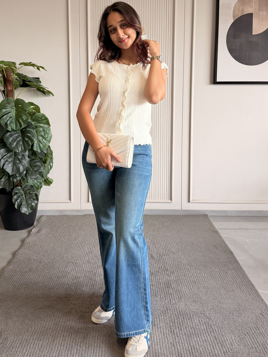 Button-Down Ruffle Top