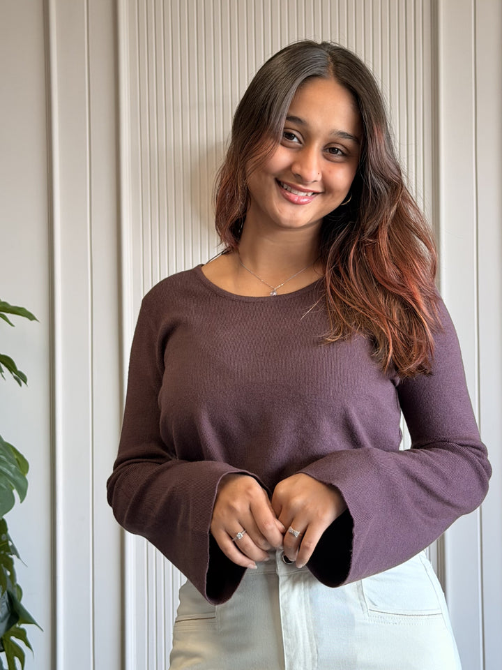Deep Purple Bell Crop Top