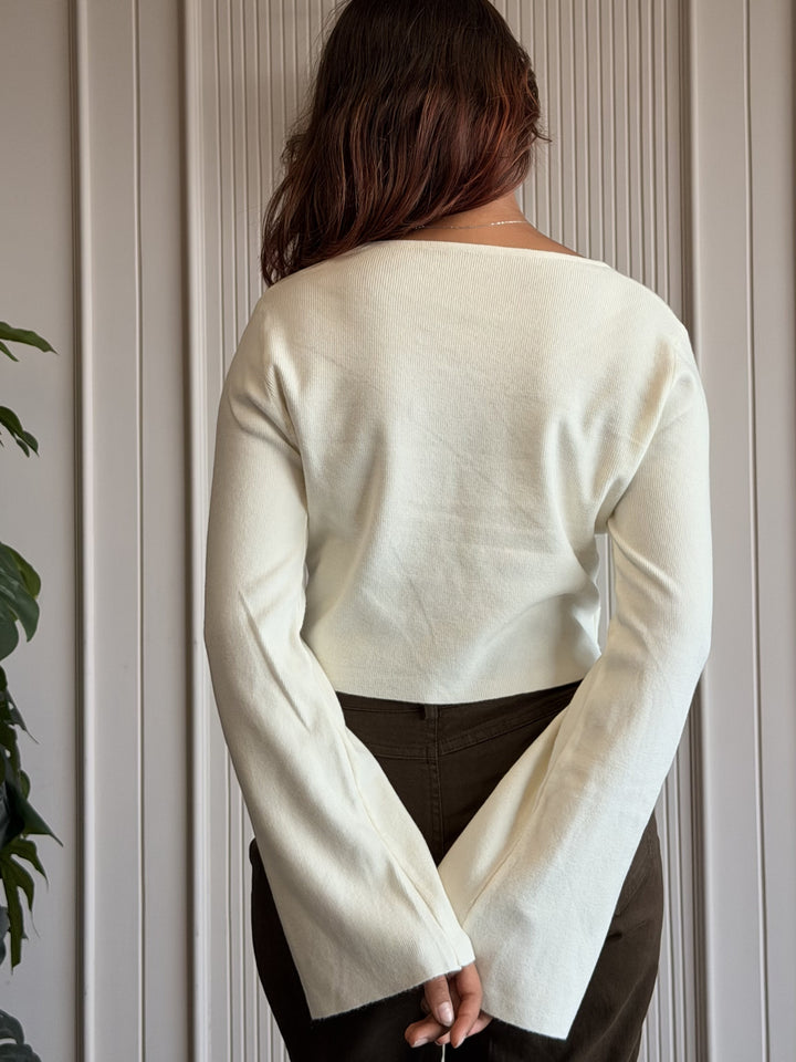 White Bell Crop Top