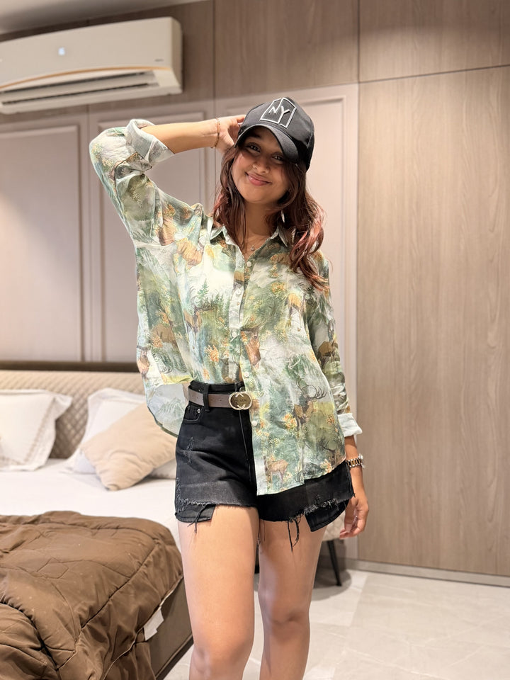 Printed Linen Shirt