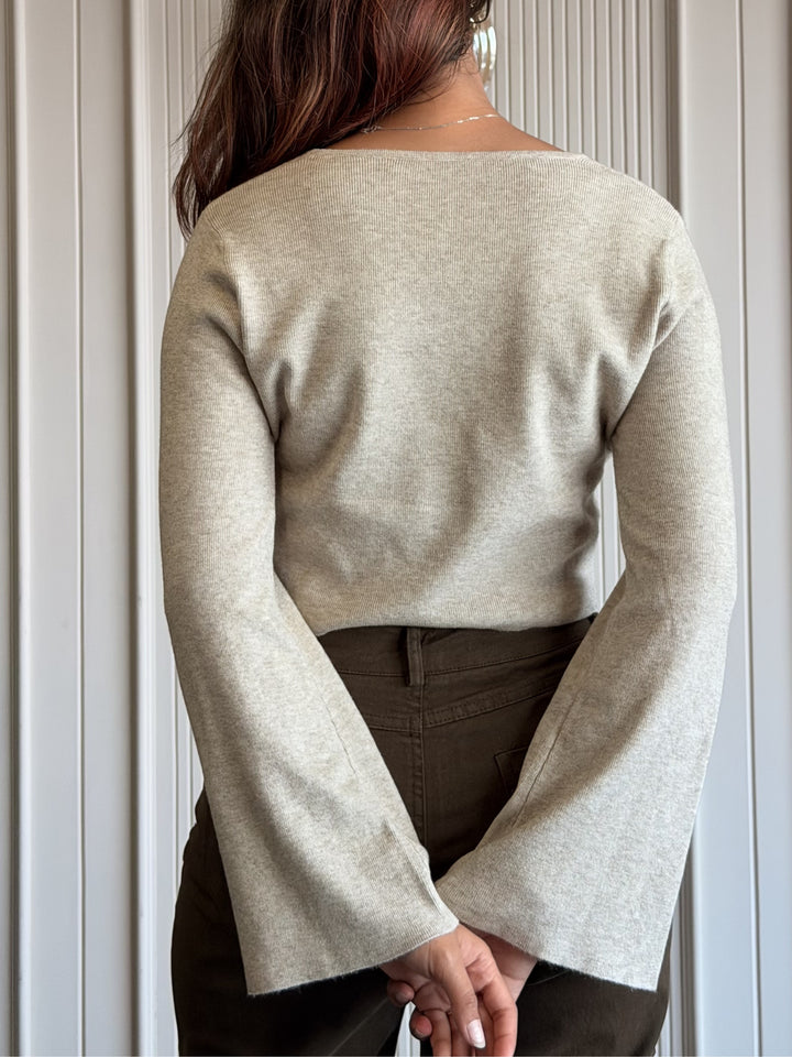 Beige Bell Crop Top