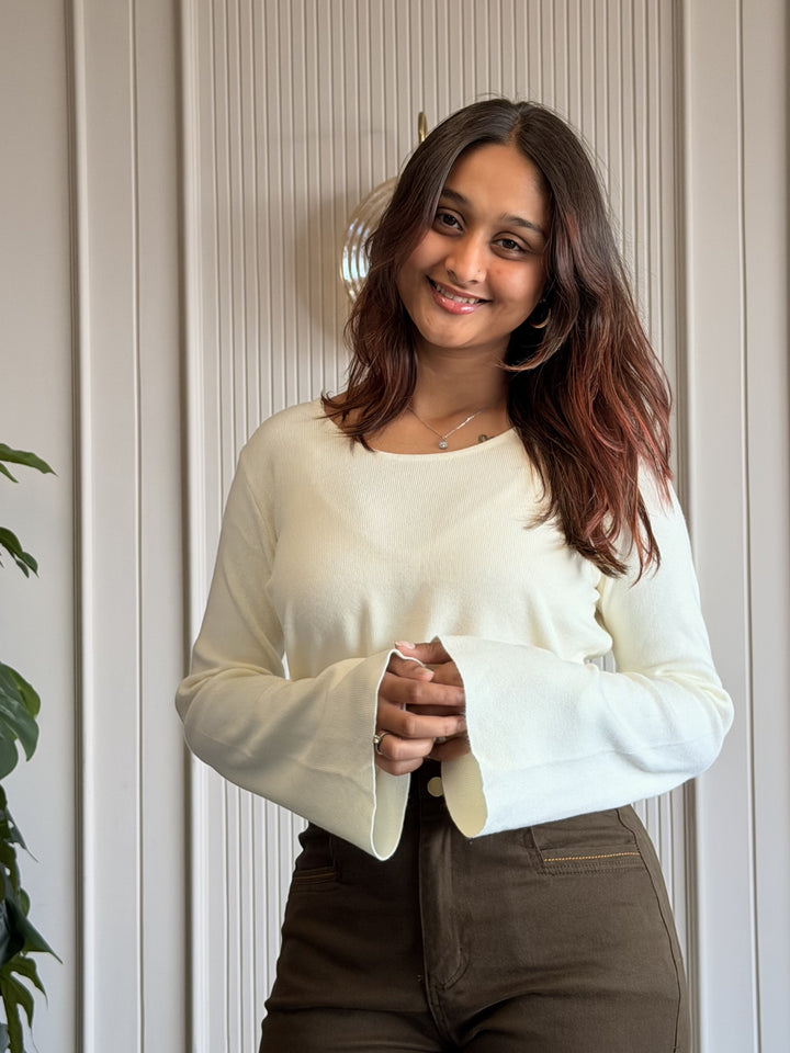 White Bell Crop Top