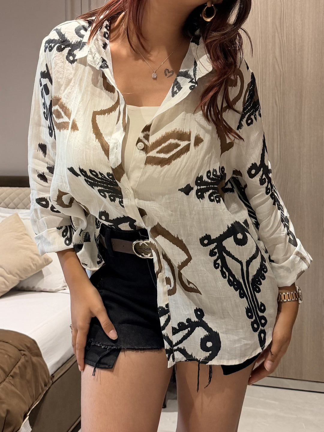 Printed Linen Shirt