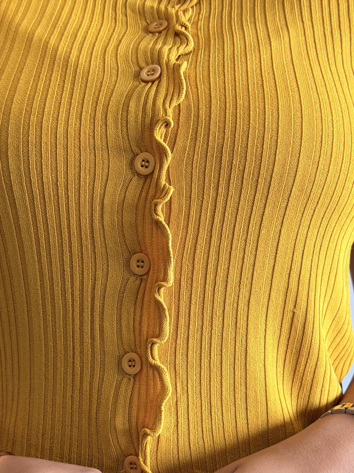 Button-Down Ruffle Top