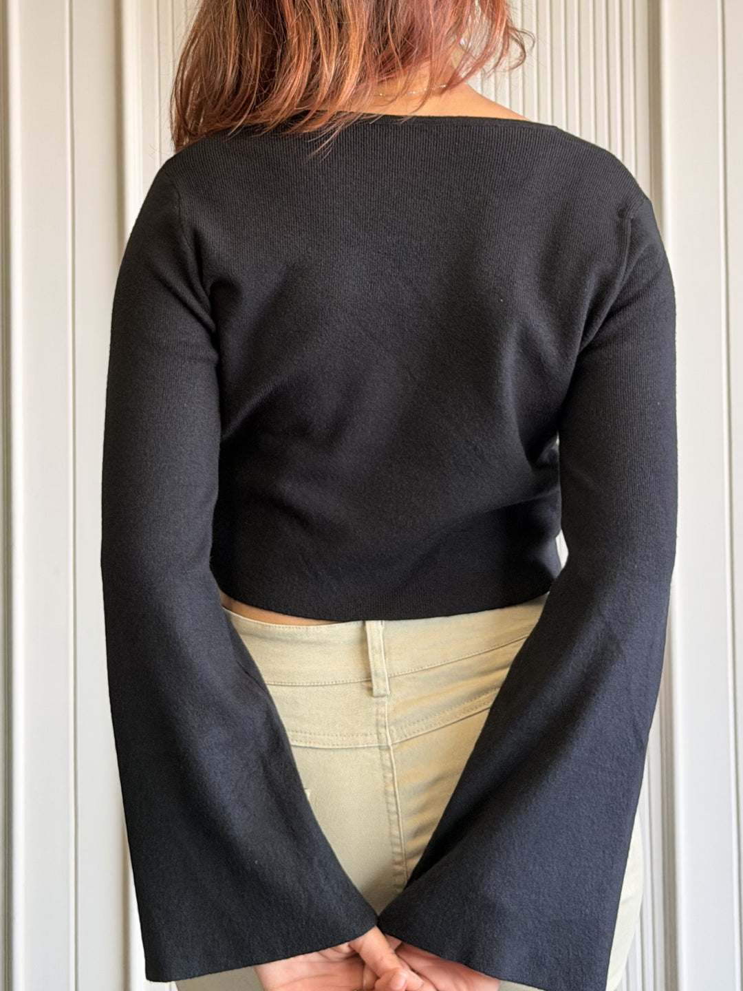 Black Bell Crop Top
