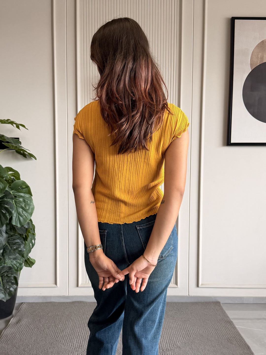 Button-Down Ruffle Top