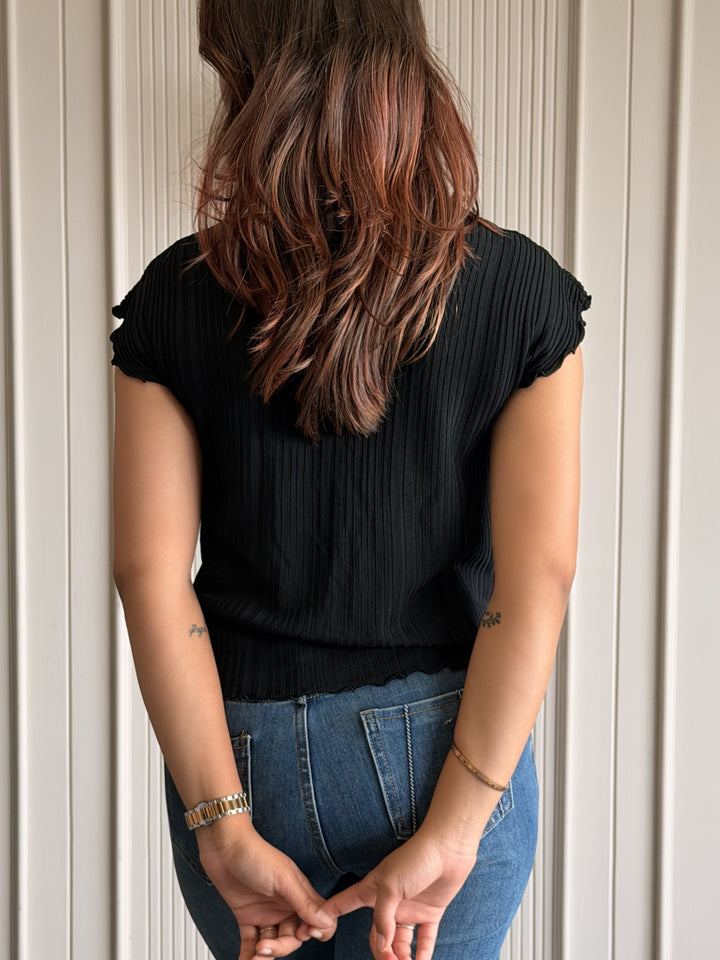 Button-Down Ruffle Top