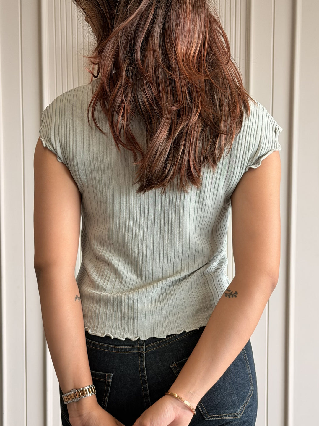 Button-Down Ruffle Top