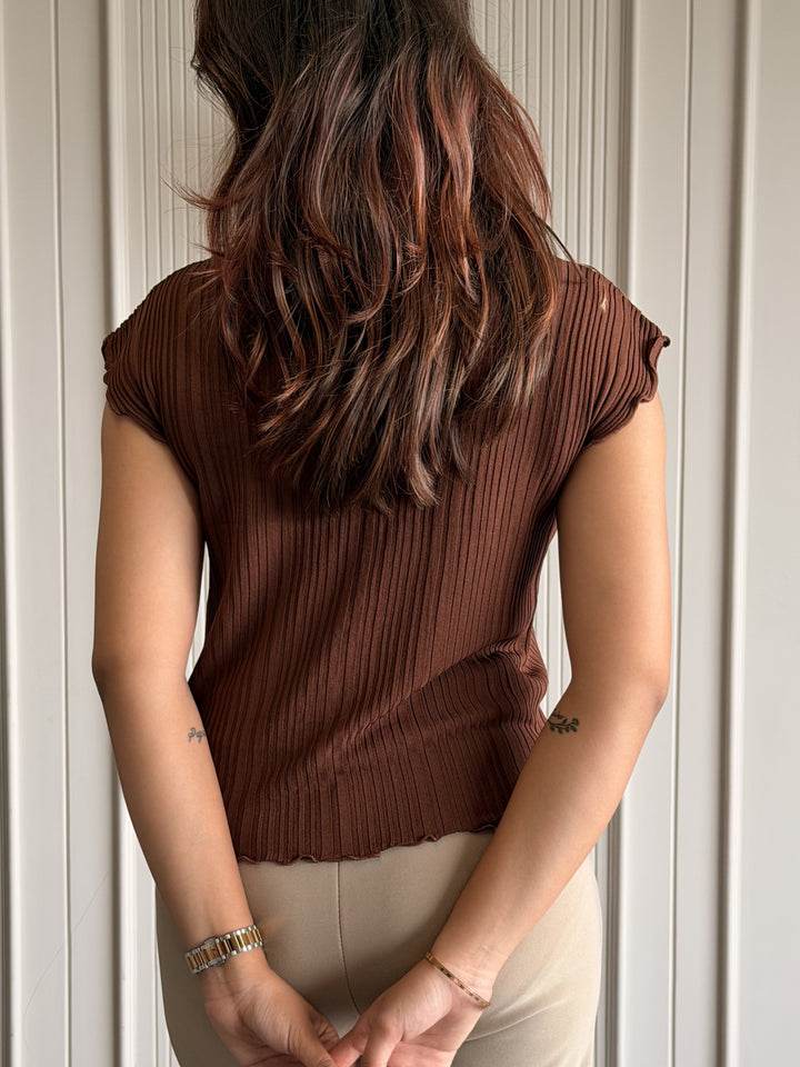 Button-Down Ruffle Top