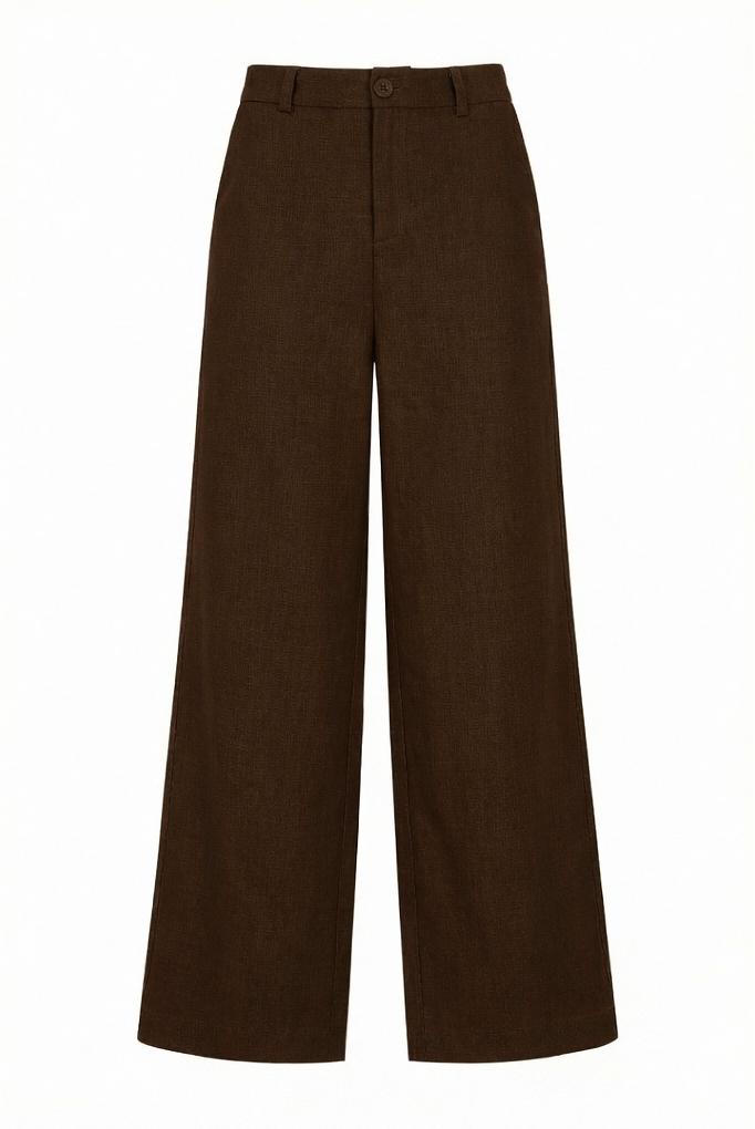 Women’s Dark Brown Linen Pant