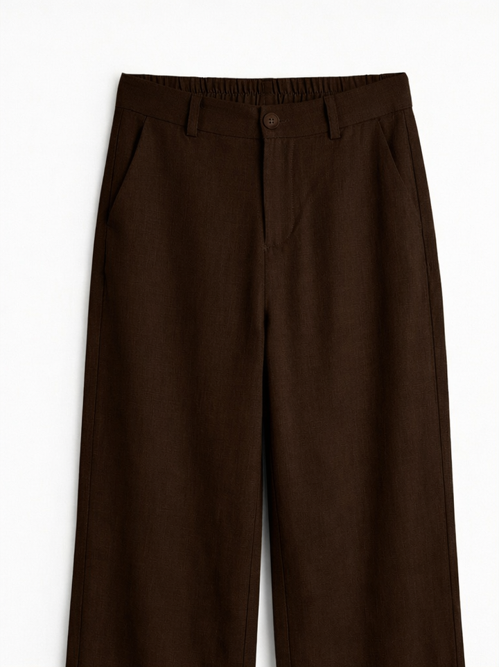 Women’s Dark Brown Linen Pant