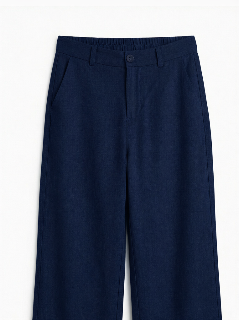 Women’s Navy Blue Linen Pant
