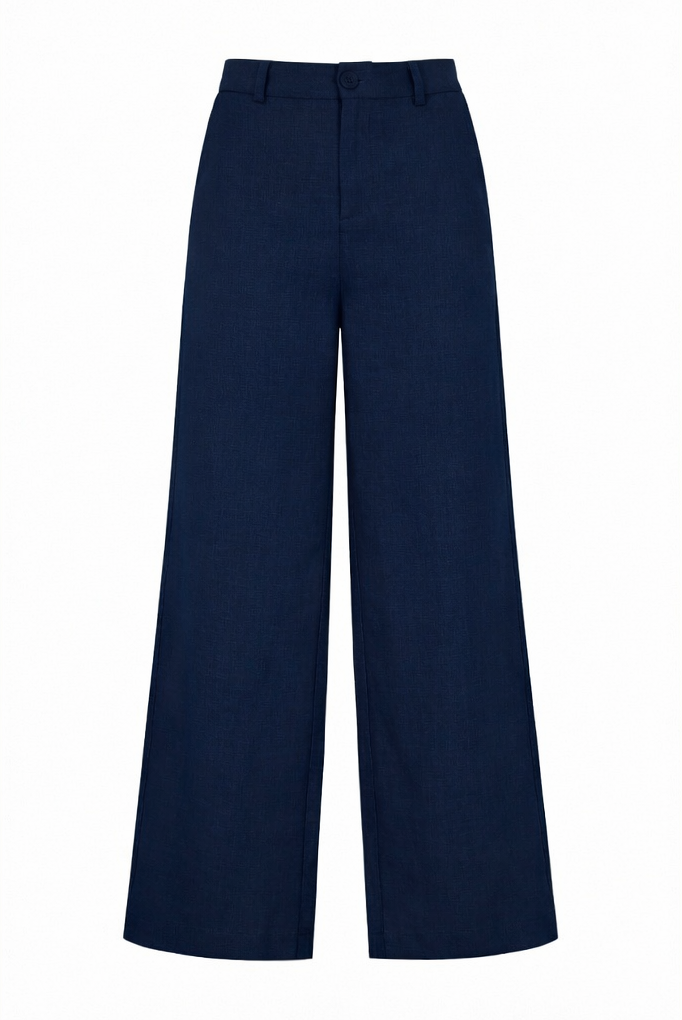 Women’s Navy Blue Linen Pant