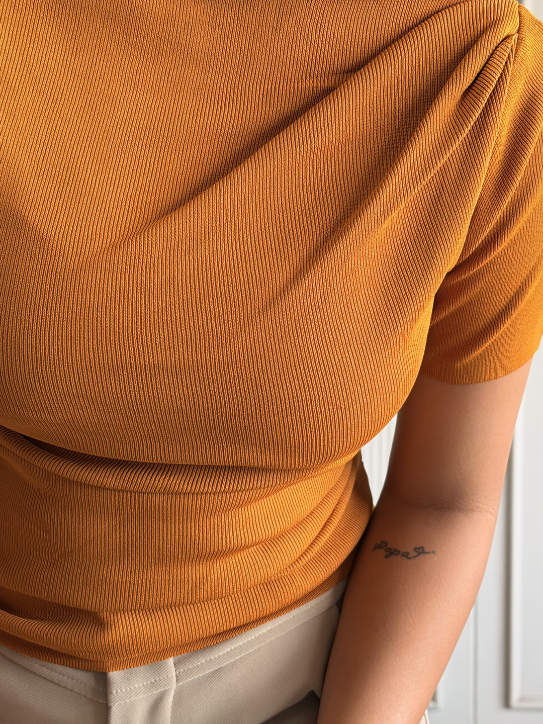 Boat Neck Body Hugging Top