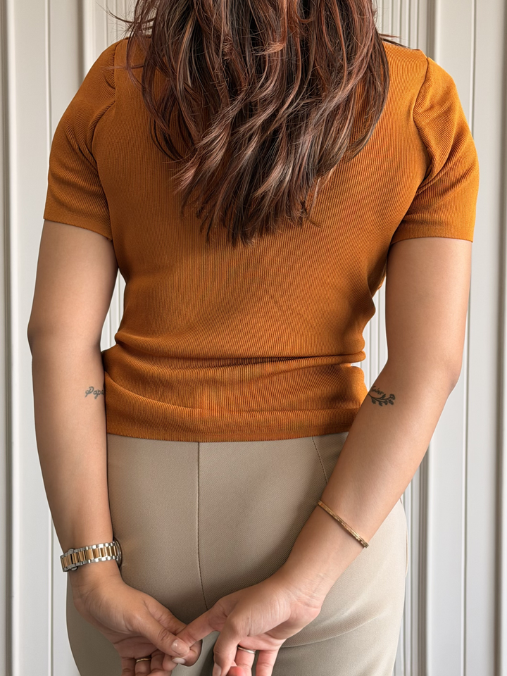 Boat Neck Body Hugging Top