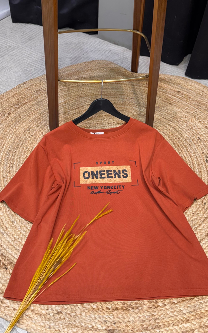 Women’s Typographic Print T-Shirt (ONEENS)