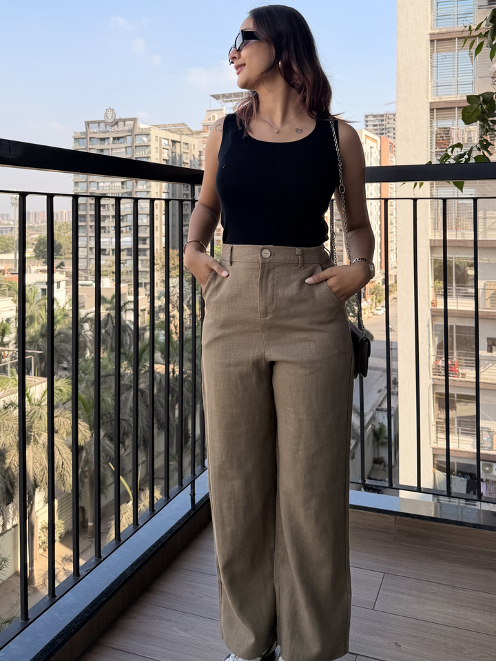 Women’s Khaki Linen Pant