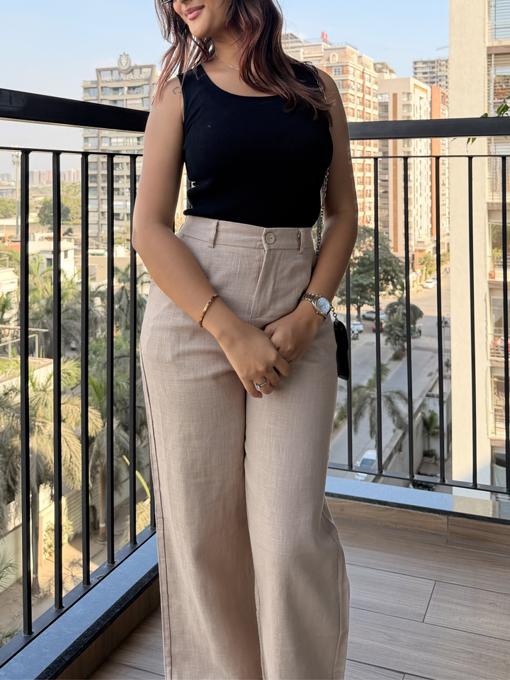 Women’s Beige Linen Pant