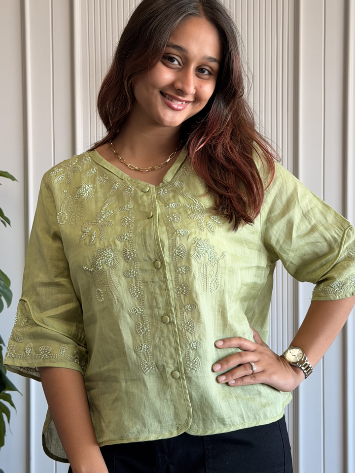 Linen Embroidered Shirt