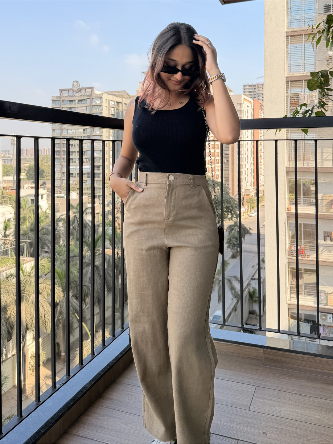 Women’s Khaki Linen Pant