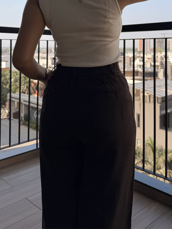 Women’s Dark Brown Linen Pant