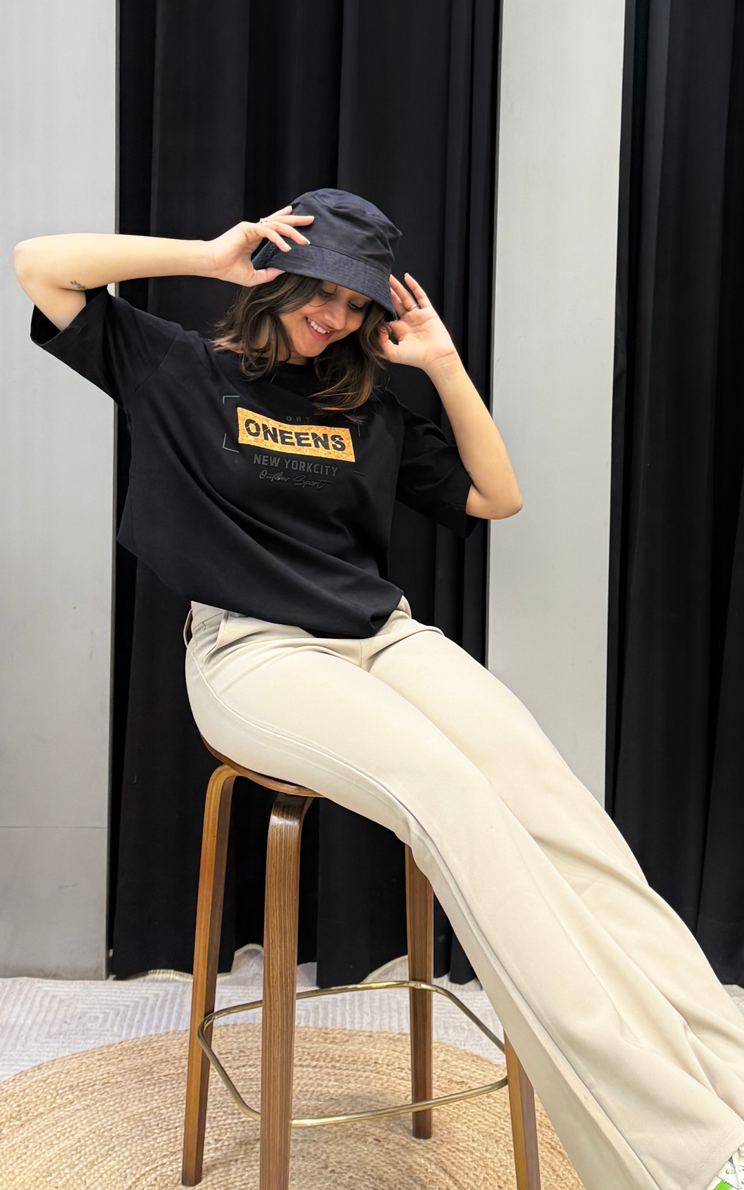 Women’s Typographic Print T-Shirt (ONEENS)