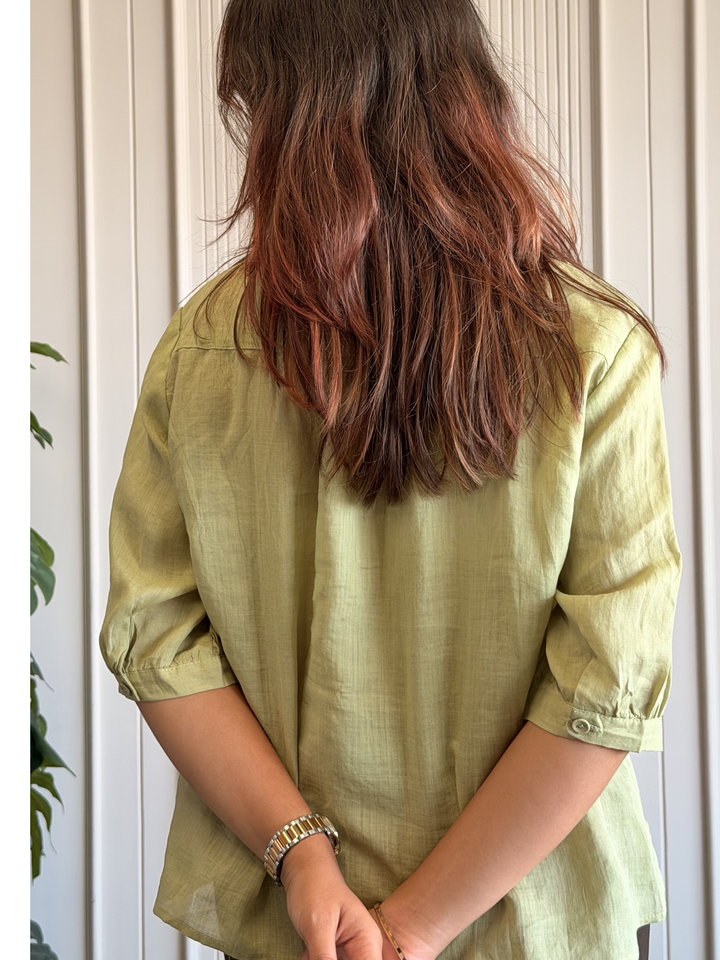 100% Linen Embroidered Shirt