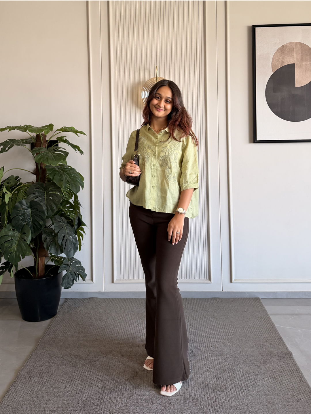 100% Linen Embroidered Shirt