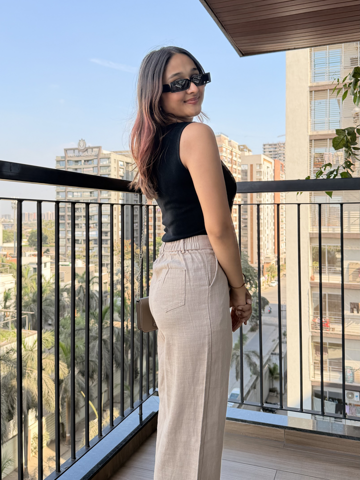 Women’s Beige Linen Pant