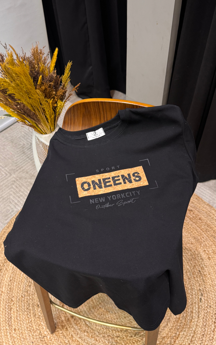 Women’s Typographic Print T-Shirt (ONEENS)