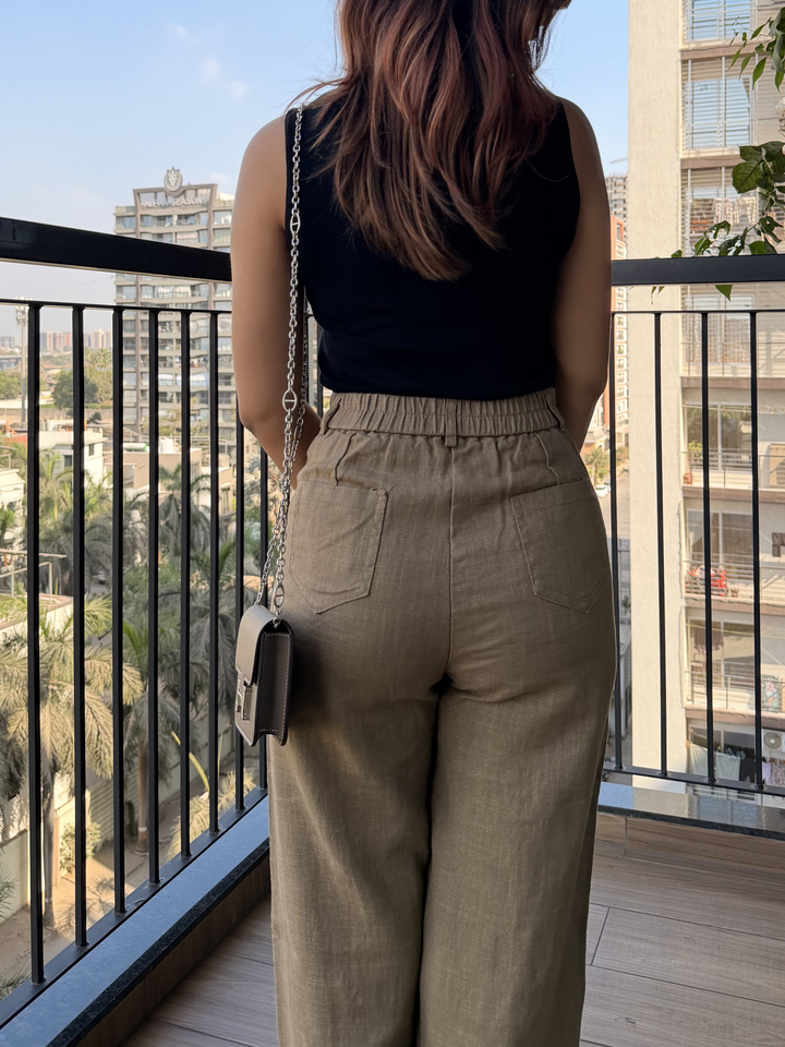 Women’s Khaki Linen Pant