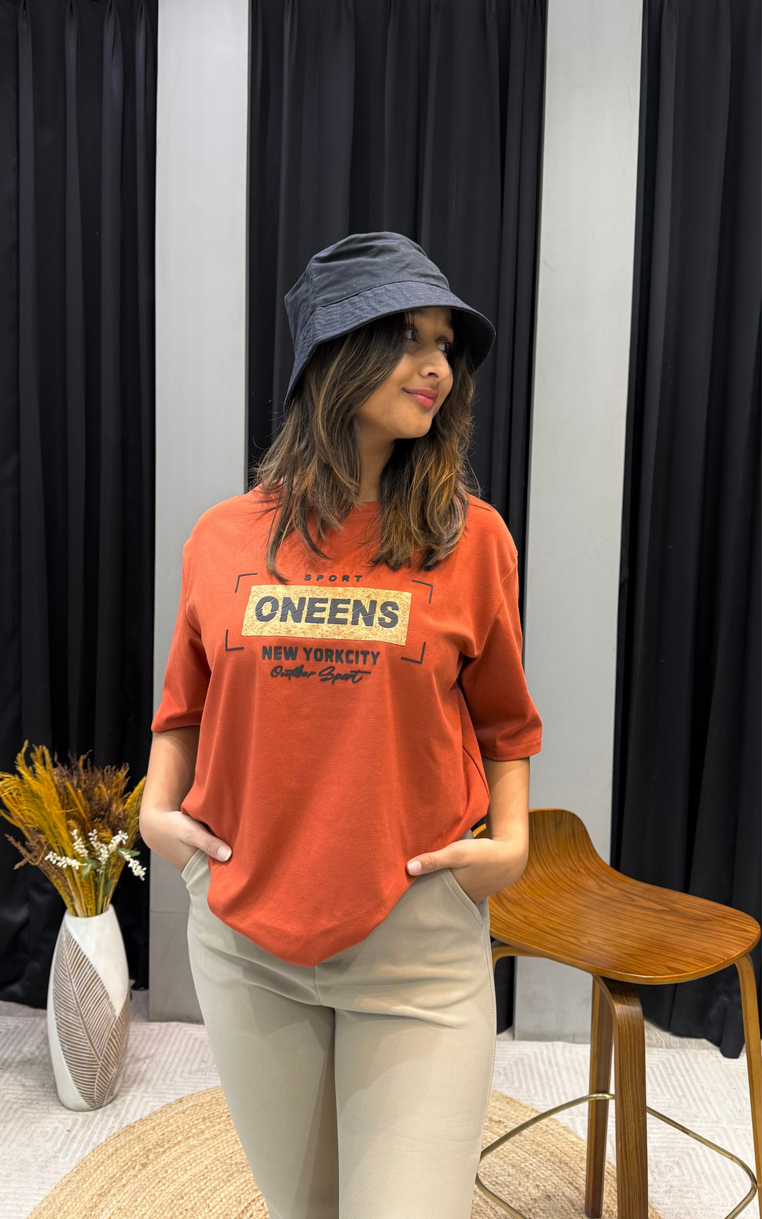 Women’s Typographic Print T-Shirt (ONEENS)