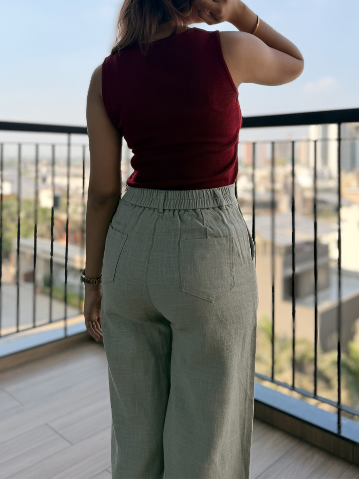 Women’s Light Gray Linen Pant