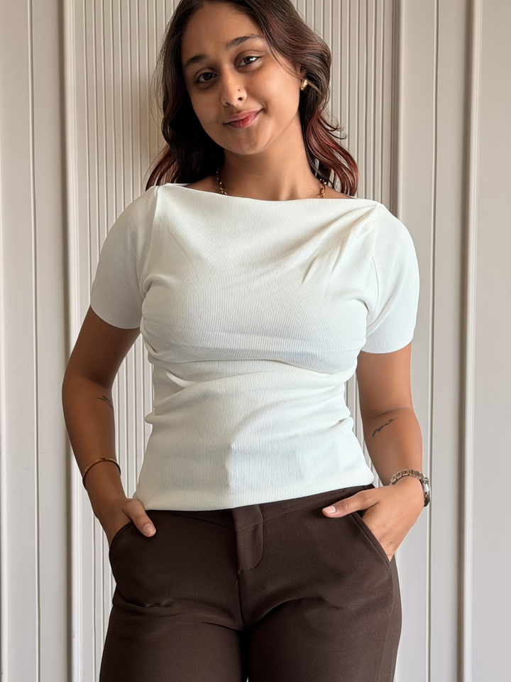 Boat Neck Body Hugging Top
