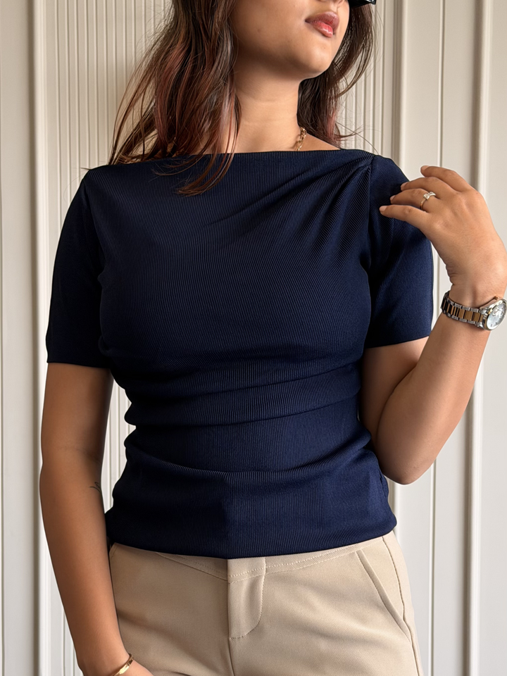 Boat Neck Body Hugging Top