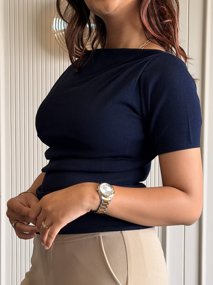Boat Neck Body Hugging Top
