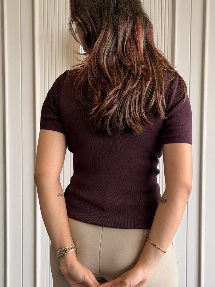 Boat Neck Body Hugging Top